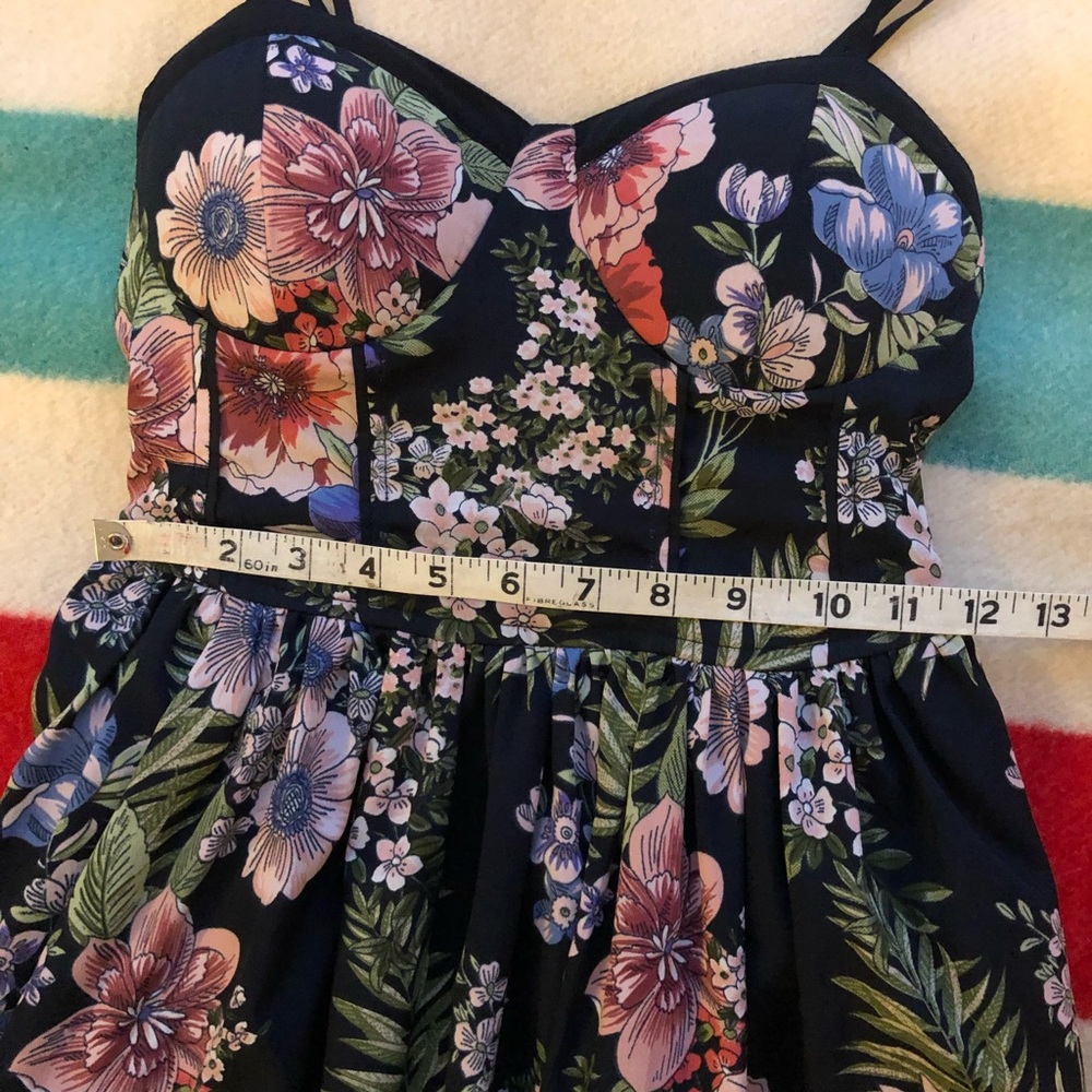 Band of Gypsies Black Floral Sleeveless Corset top Mini Dress XS - Picture 7 of 11